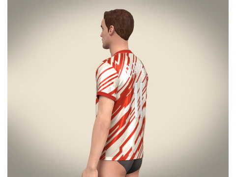 Soccer Sports Red Jersey Player 11 3D Model