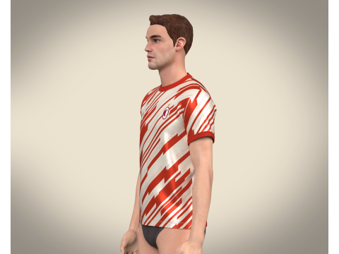 Soccer Sports Red Jersey Player 11 3D-Modell