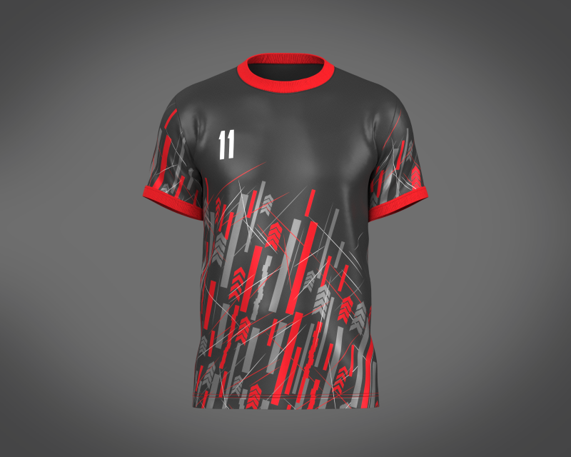Soccer Sports Red Jersey Player-11 3D Model .c4d .max .obj .3ds .fbx .stl .blend 