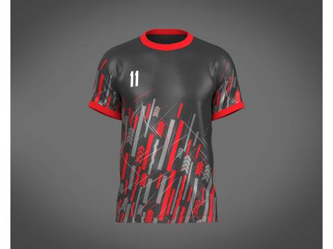 Soccer Sports Red Jersey Player-11 3Dモデル