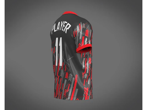 Soccer Sports Red Jersey Player-11 3D Model
