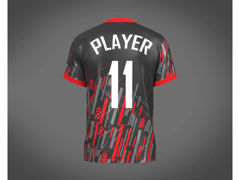 Soccer Sports Red Jersey Player-11 3D Model