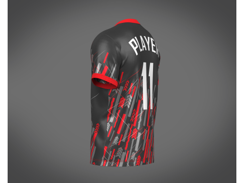 Soccer Sports Red Jersey Player-11 3D Model
