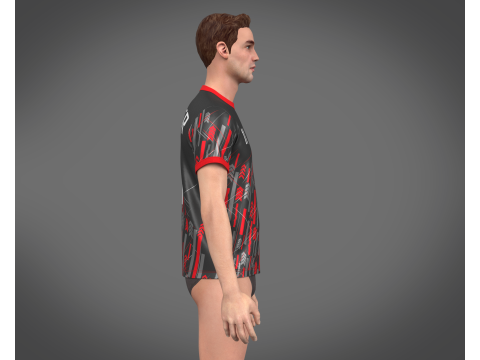 Soccer Sports Red Jersey Player-11 3D Model