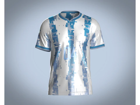 सॉकर व्हाइट स्पोर्ट्स जर्सी - 04 3D मॉडल