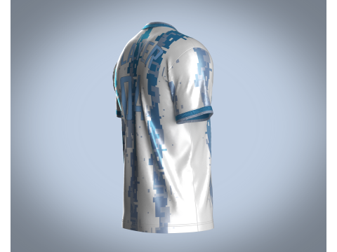 Soccer White Sports Jersey - 04 Modelo 3D