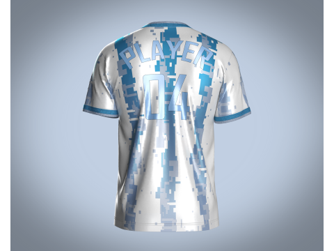 Soccer White Sports Jersey - 04 Modelo 3D