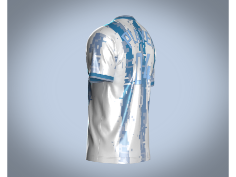 Soccer White Sports Jersey - 04 Modelo 3D