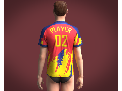 Soccer Third Jersey Player-02 3D Model