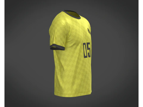 Soccer Yellow Jersey Player-05 3D Model