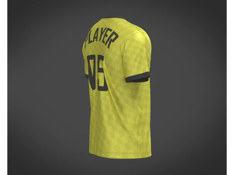 Soccer Yellow Jersey Player-05 3D Model