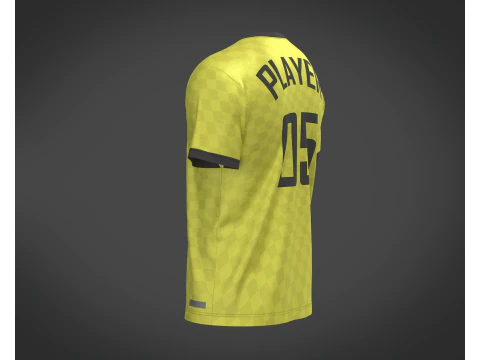 Soccer Yellow Jersey Player-05 3D Model