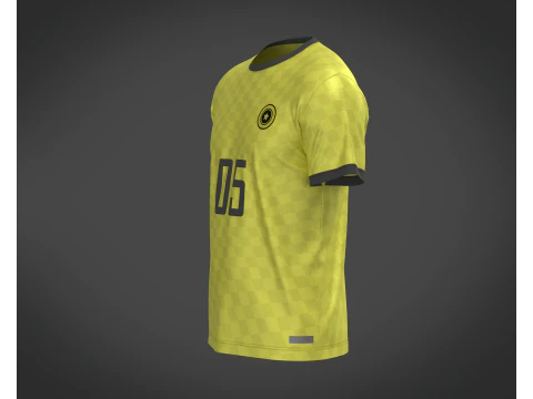 Soccer Yellow Jersey Player-05 3D Model