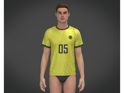 Soccer Yellow Jersey Player-05 Modello 3D