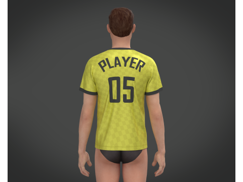 Soccer Yellow Jersey Player-05 Modello 3D