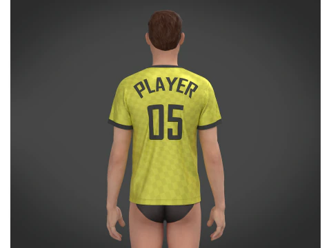 Soccer Yellow Jersey Player-05 3D Model