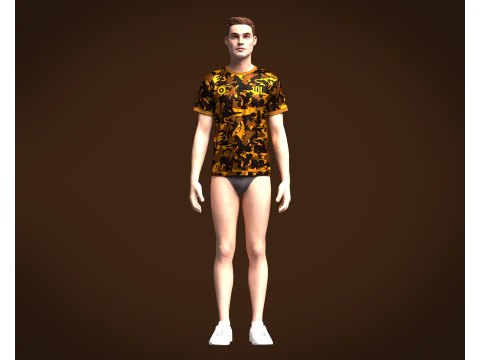 Soccer Yellow Jersey Player-01 V2 3D Model