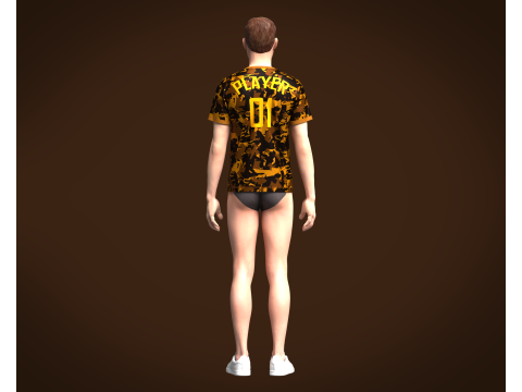Soccer Yellow Jersey Player-01 V2 3D Model