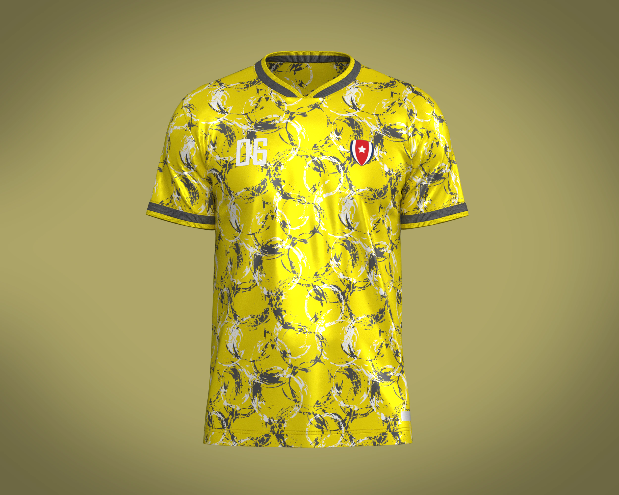 Soccer Yellow jersey Player-06 3D Model .c4d .max .obj .3ds .fbx .stl .blend 