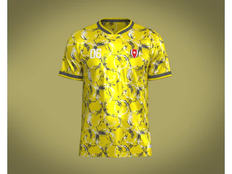 サッカー イエロージャージ Player-06 3Dモデル