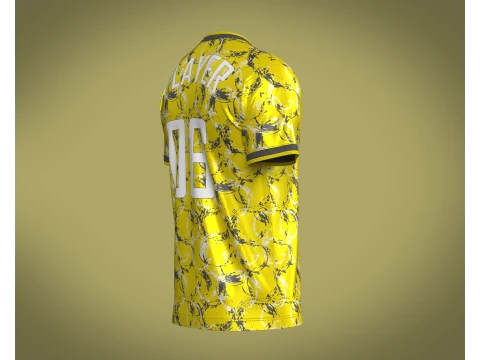 Soccer Yellow jersey Player-06 3D Model