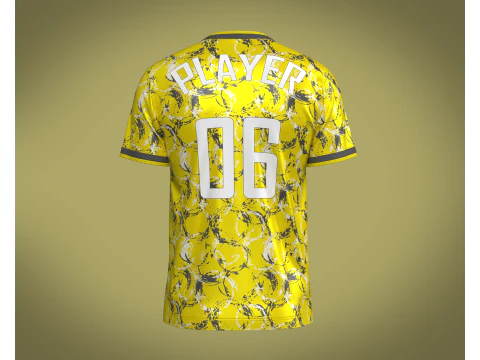 Soccer Yellow jersey Player-06 3D Model