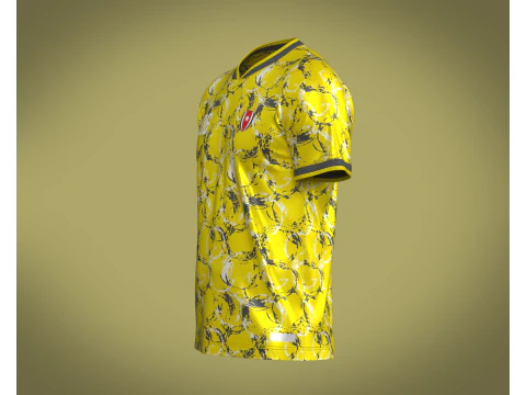 Soccer Yellow jersey Player-06 3D Model
