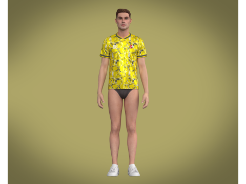 Soccer Yellow jersey Player-06 3D 模型