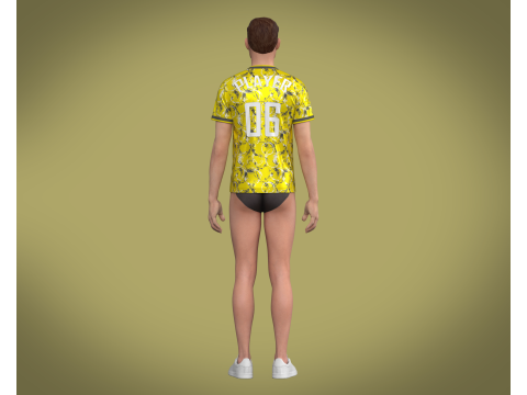 Soccer Yellow jersey Player-06 3D 模型