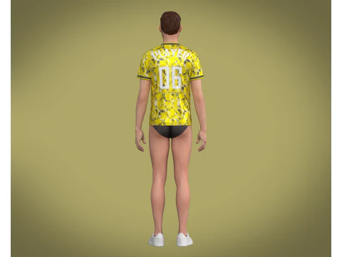 Soccer Yellow jersey Player-06 3D Model