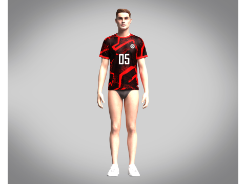 Soccer Yellow Jersey Player-05 V2 Modèle 3D