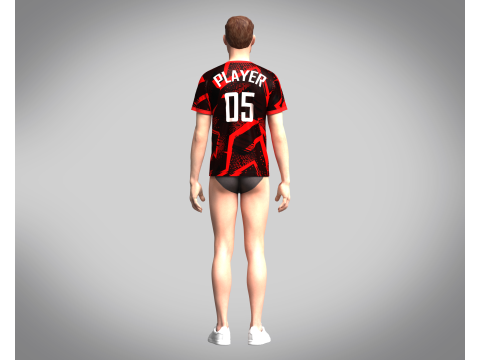 Soccer Yellow Jersey Player-05 V2 Modèle 3D