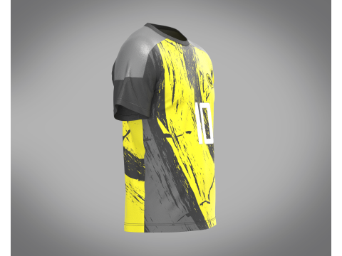 Soccer Yellow Jersey Player-10 3D Model