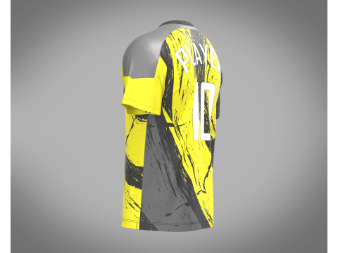 Soccer Yellow Jersey Player-10 3D Model
