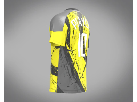 Soccer Yellow Jersey Player-10 3D Model