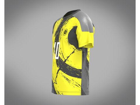 Soccer Yellow Jersey Player-10 3D Model