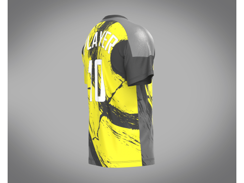 Soccer Yellow Jersey Player-10 3D Model
