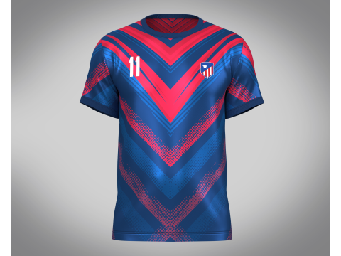 Soccer Red And Blue Football Jersey Player 11 3D Model