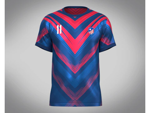 Soccer Red And Blue Football Jersey Player 11 3D Model