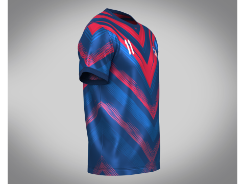 Soccer Red And Blue Football Jersey Player 11 3D-Modell