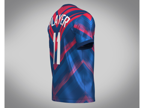 Soccer Red And Blue Football Jersey Player 11 3D-Modell