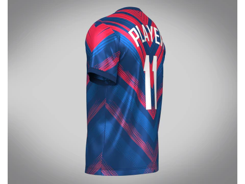 Soccer Red And Blue Football Jersey Player 11 3D Model
