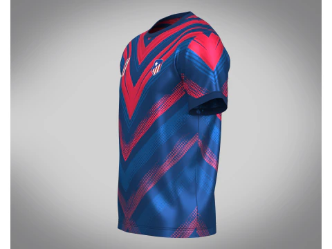 Soccer Red And Blue Football Jersey Player 11 3D Model