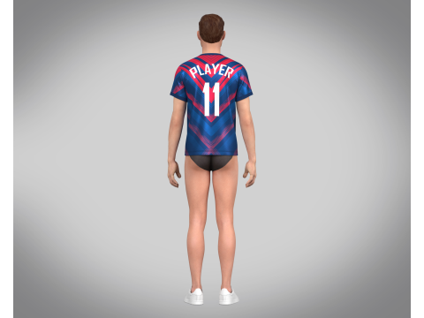 Soccer Red And Blue Football Jersey Player 11 3D-Modell