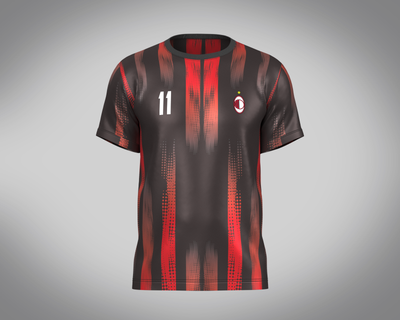 Soccer Red And Black Football Jersey Player-11 3D 모델 .c4d .max .obj .3ds .fbx .stl .blend 