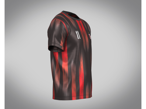 Soccer Red And Black Football Jersey Player-11 3D 모델
