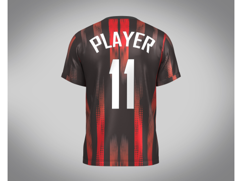 Soccer Red And Black Football Jersey Player-11 3D 모델