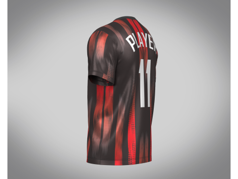 Soccer Red And Black Football Jersey Player-11 3D 모델