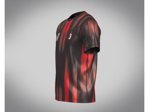 Soccer Red And Black Football Jersey Player-11 3D 모델