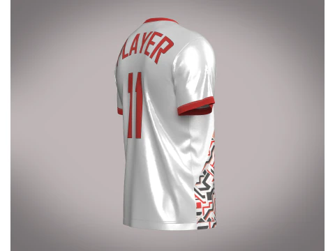 Soccer Red And White Jersey Player-11 3D Model